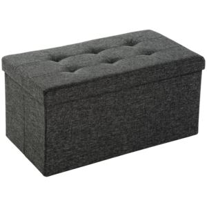 Tectake 402235 foldable storage bench made of polyester - dark grey