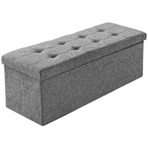 Tectake 402239 storage bench large, foldable, made of polyester - light grey