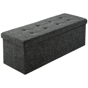 Tectake 402236 storage bench large, foldable, made of polyester - dark grey