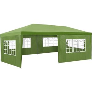 Tectake 402304 gazebo 6x3m with 5 side panels - green
