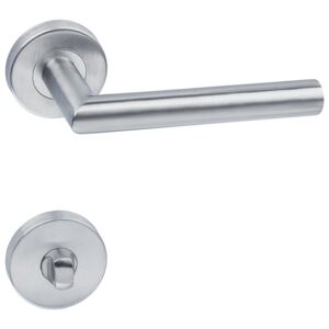 Tectake 402382 door handle set stainless steel - grey