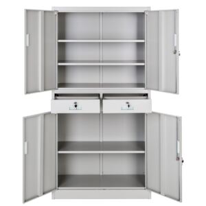 Tectake 402484 filing cabinet with 2 drawers - grey