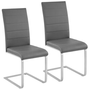 Tectake 402551 2 dining chairs rocking chairs - grey