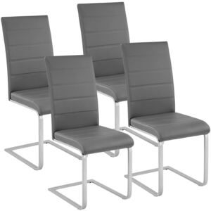 Tectake 402555 4 dining chairs rocking chairs - grey