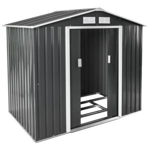 Tectake 402568 shed with saddle roof - grey