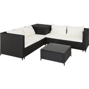 Tectake 403071 rattan garden furniture lounge siena - black