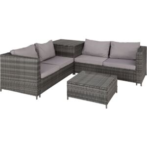 Tectake 403072 rattan garden furniture lounge siena - grey