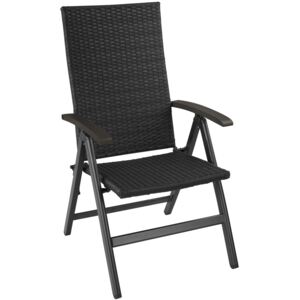 Tectake 403233 foldable rattan garden chair melbourne - black