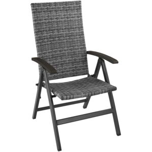 Tectake 403234 foldable rattan garden chair melbourne - grey