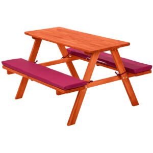 Tectake 403243 kids wooden picnic bench - red