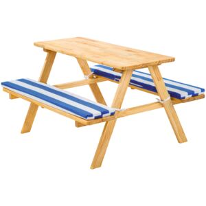 Tectake 403244 kids wooden picnic bench - blue/white