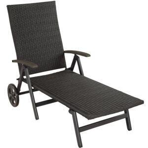 Tectake 403250 sun lounger with armrests auckland - black