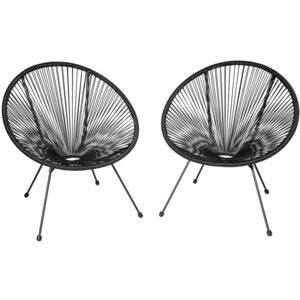 Tectake 403302 set of 2 gabriella chairs - black