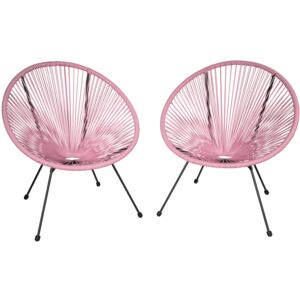 Tectake 403304 set of 2 gabriella chairs - pink