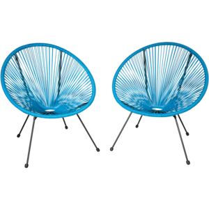 Tectake 403306 set of 2 gabriella chairs - blue