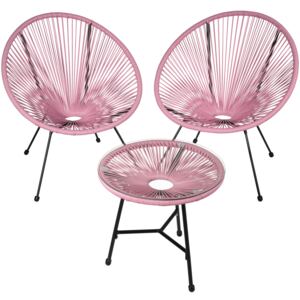 Tectake 403309 set of 2 gabriella chairs with table - pink