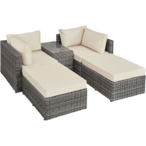 Tectake 403169 rattan garden furniture set san domino with aluminium frame - grey
