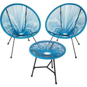 Tectake 403311 set of 2 gabriella chairs with table - blue