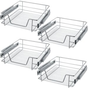 Tectake 403441 4 sliding wire baskets with drawer slides - 47 cm