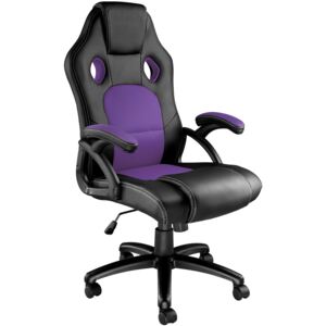 Tectake 403473 tyson office chair - black/purple