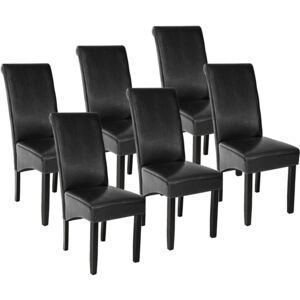 Tectake 403495 6 dining chairs with ergonomic seat shape - black