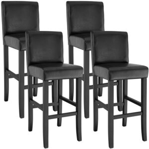 Tectake 403511 4 breakfast bar stools made of artificial leather - black