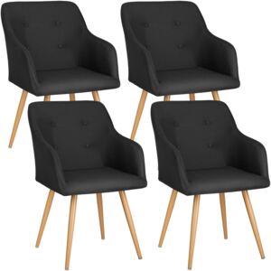 Tectake 403534 4 chairs tanja - black