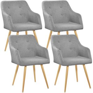 Tectake 403532 4 chairs tanja - grey