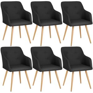 Tectake 403571 6 chairs tanja - black