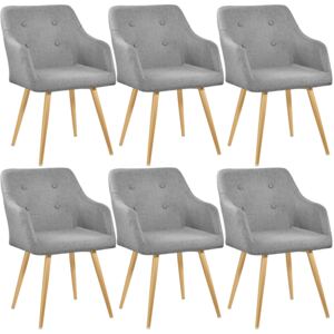 Tectake 403570 6 chairs tanja - grey