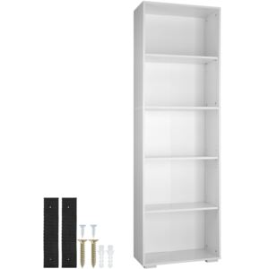 Tectake 403608 lexi bookcase with 5 shelves - white
