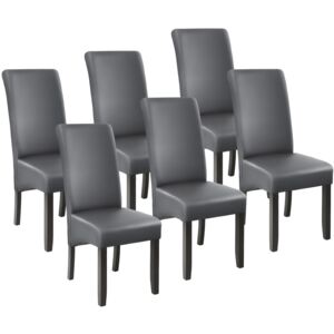 Tectake 403592 6 dining chairs with ergonomic seat shape - grey