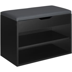 Tectake 403615 jasmina shoe storage bench - black