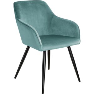 Tectake 403664 chair marilyn with armrests - turquoise/black