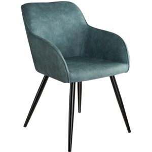 Tectake 403665 marilyn fabric chair - blue/black