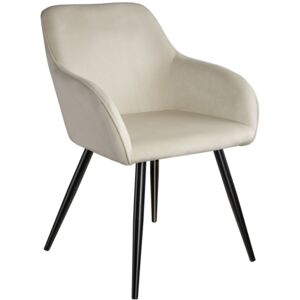 Tectake 403662 chair marilyn with armrests - cream/black