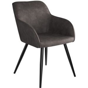 Tectake 403670 marilyn fabric chair - dark grey/black