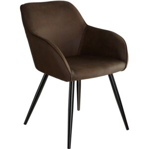 Tectake 403668 marilyn fabric chair - dark brown/black