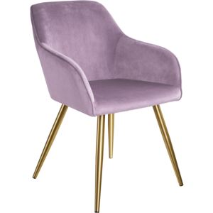 Tectake 403652 chair marilyn with armrests and gold legs - pink/gold