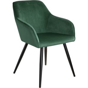 Tectake 403657 chair marilyn with armrests - dark green/black