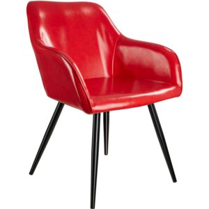 Tectake 403675 marilyn faux leather chair - burgundy/black