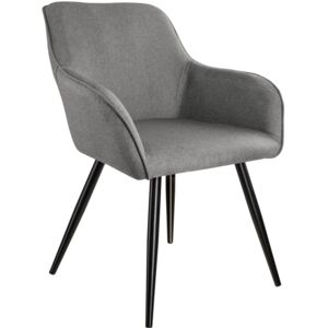 Tectake 403673 accent chair marylin - light grey/black