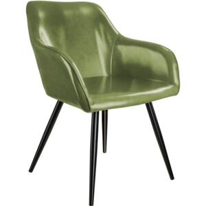 Tectake 403674 marilyn faux leather chair - dark green/black