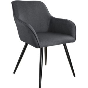 Tectake 403672 accent chair marylin - dark grey/black