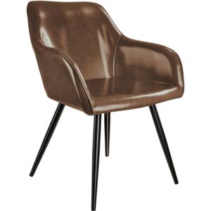 Tectake 403678 marilyn faux leather chair - dark brown/black