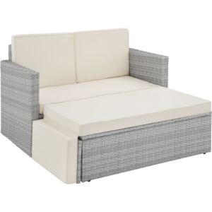 Tectake 403687 rattan sofa corfu, variant 2 - light grey