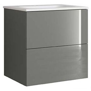 House Beautiful Ele-ment(s) Gloss Grey 600mm Wall Mounted Cloakroom Vanity with Basin