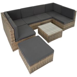 Tectake 403701 rattan garden furniture lounge venice - nature