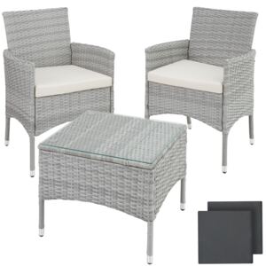 Tectake 403702 rattan garden furniture set lucerne - light grey