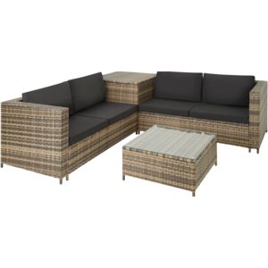 Tectake 403723 rattan garden furniture lounge siena - nature